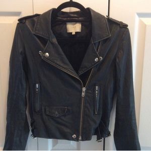IRO Ashville Leather Biker Jacket in Black
